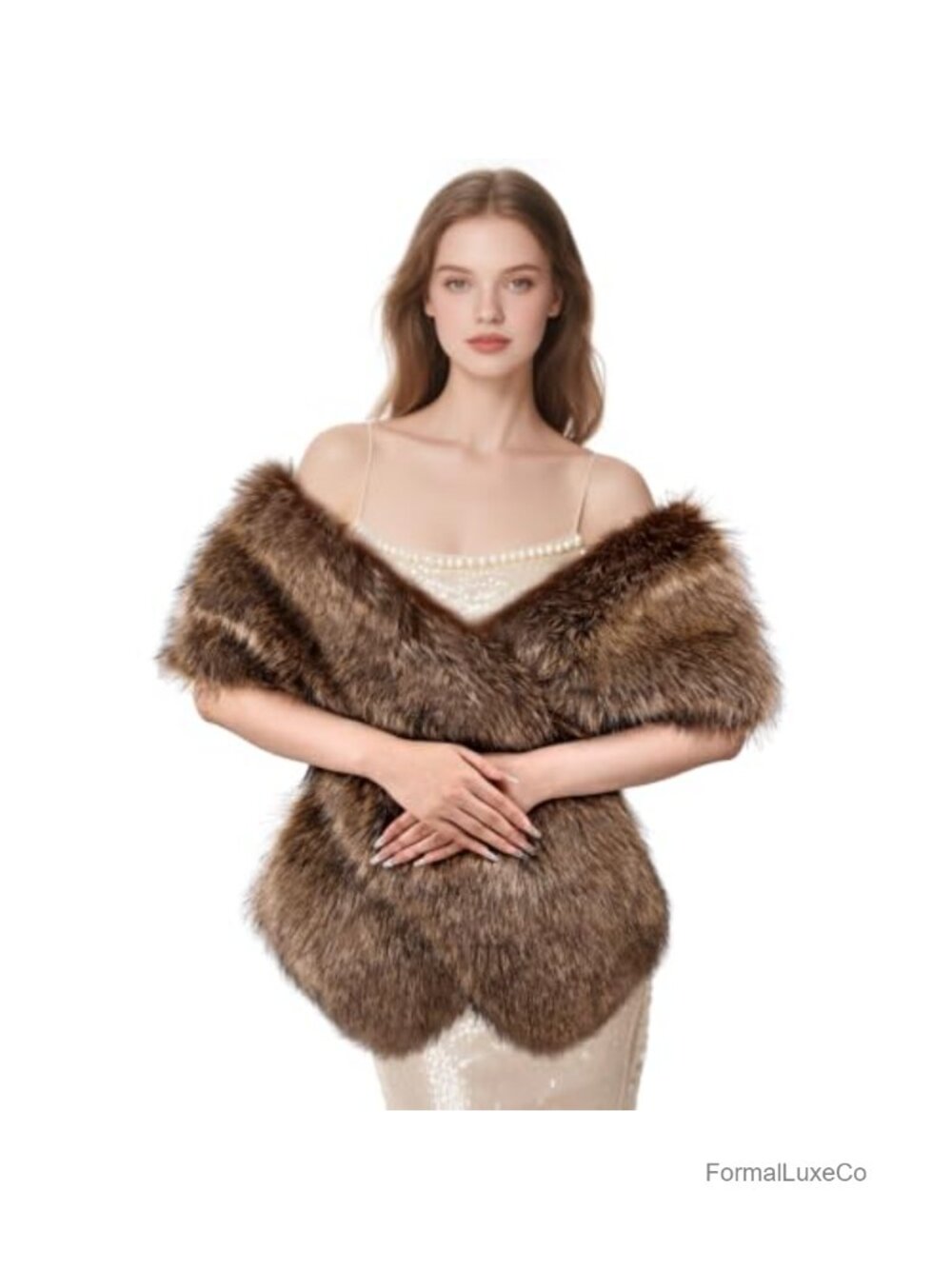 Faux Fur Shawl Winter Warm Scarf Wrap
